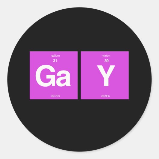 GAY ELEMENTS RUNDER AUFKLEBER (Vorderseite)