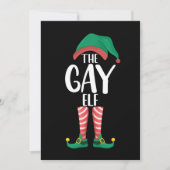 Gay Elf LGTBQ Matching Family Christmas Party Einladung (Vorderseite)