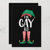 Gay Elf LGTBQ Matching Family Christmas Party Einladung (Vorne/Hinten)