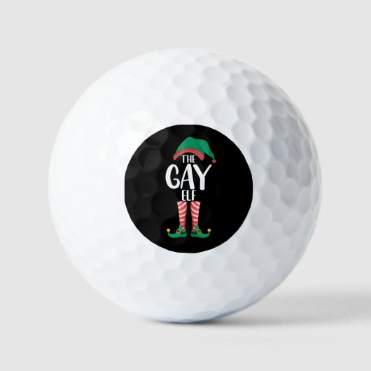 Gay Elf LGTBQ Matching Family Christmas Party Golfball (Vorderseite)