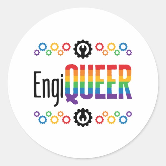 Gay Engineer Engineering Engiqueer Pride Month Runder Aufkleber (Vorderseite)