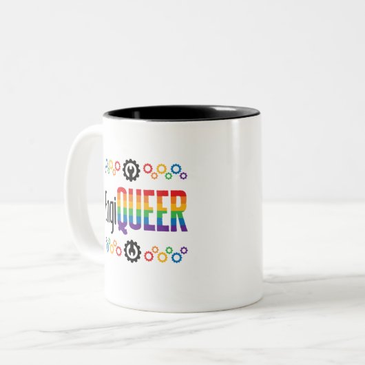Gay Engineer Engineering Engiqueer Pride Month Zweifarbige Tasse (Vorderseite Links)