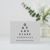 Gay Eye Chart Postkarte (Stehend Vorderseite)