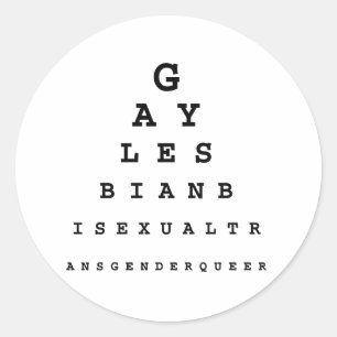 Gay Eye Chart Runder Aufkleber