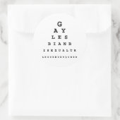 Gay Eye Chart Runder Aufkleber (Tasche)