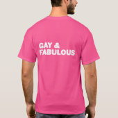 Gay & Fabulous Big Bold Aussage weiß und rosa T-Shirt (Rückseite)