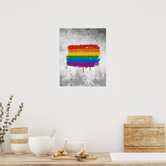 GAY FLAG DRIPPING POSTER (Küche)