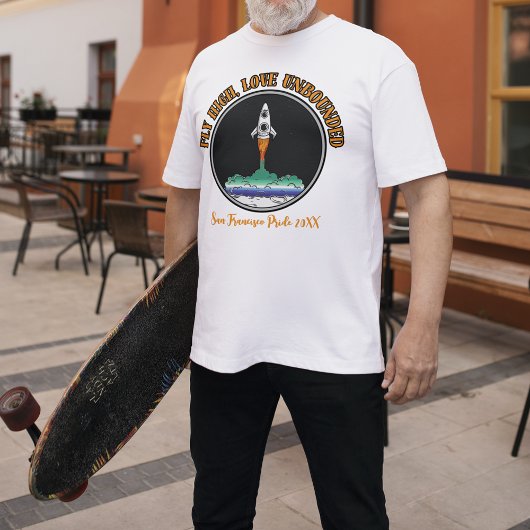 Gay Flag LGBTQ, Fliegenhoch, Liebe grenzenlos T-Shirt