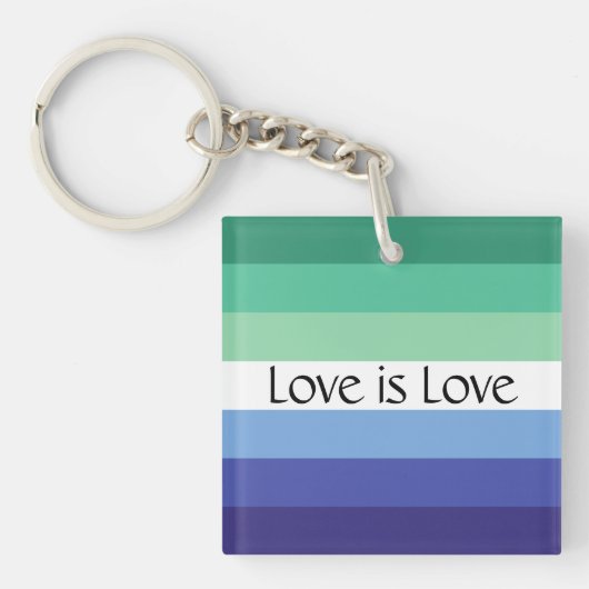 Gay Flag Liebe ist Liebe Custom Schlüsselanhänger (Vorderseite)
