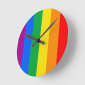 GAY FLAG ORIGINAL -.png Runde Wanduhr (Winkel)