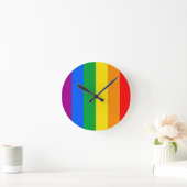 GAY FLAG ORIGINAL -.png Runde Wanduhr (Zuhause)