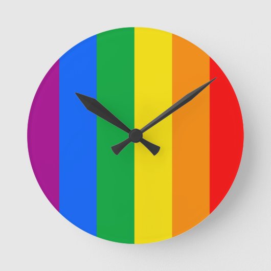 GAY FLAG ORIGINAL -.png Runde Wanduhr (Vorderseite)