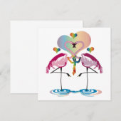 Gay Flamingos Einladungen (Vorne/Hinten)