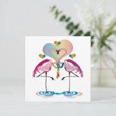 Gay Flamingos Einladungen (Stehend Vorderseite)