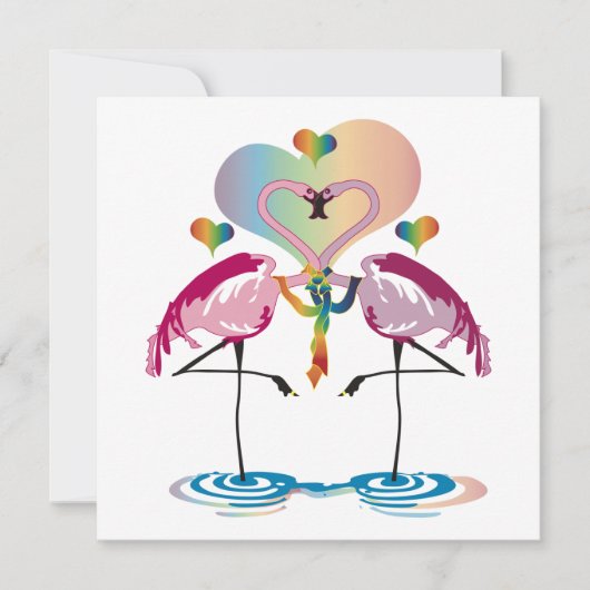 Gay Flamingos Einladungen (Vorderseite)