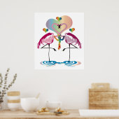 Gay Flamingos Print Poster (Küche)
