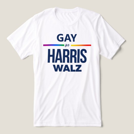 Gay for Harris Walz Tri-Blend Shirt (Design Vorderseite)