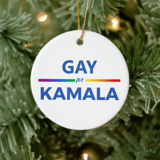 Gay for Kamala Harris Keramik Ornament (Baum)