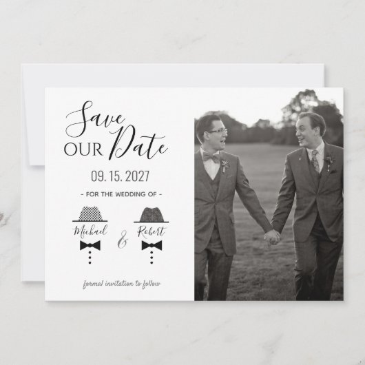 Gay Foto Wedding Save The Date (Vorderseite)