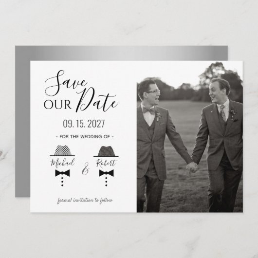 Gay Foto Wedding Save The Date (Vorne/Hinten)