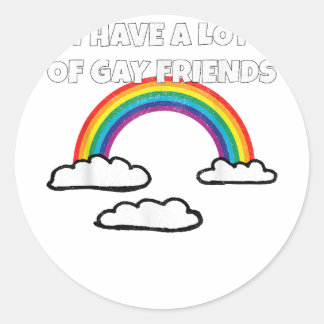 Gay Friends LGBT Ally Rainbow Funny Gay Pride Runder Aufkleber