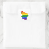 Gay Frog LGBT Pride Rainbow Square Stickers (Tasche)