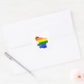 Gay Frog LGBT Pride Rainbow Square Stickers (Umschlag)