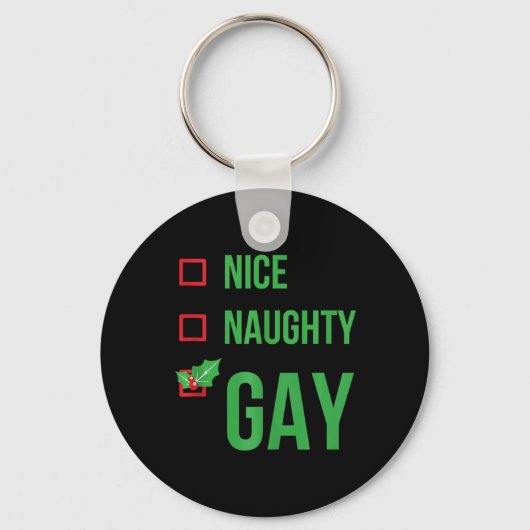 Gay Funny Pajama Weihnachtsgeschenk Schlüsselanhänger (Vorderseite)
