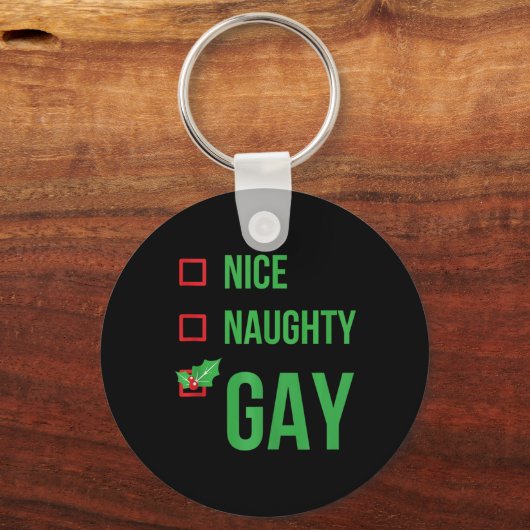 Gay Funny Pajama Weihnachtsgeschenk Schlüsselanhänger (Vorderseite)