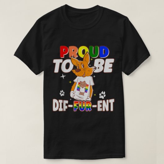 Gay Furries ist stolz darauf, andere Fursuit glück T-Shirt (Design vorne)