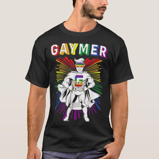 Gay Gamer Gaymer Gayming LGBTQ Gay Mens Pri T-Shirt (Vorderseite)