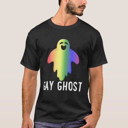 Gay Ghost Gaysper Rainbow Flag LGBT Pride Hallowee T-Shirt (Vorderseite)