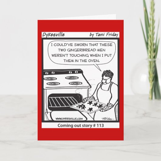 Gay Gingerbrot Men Feiertagskarte (Vorderseite)