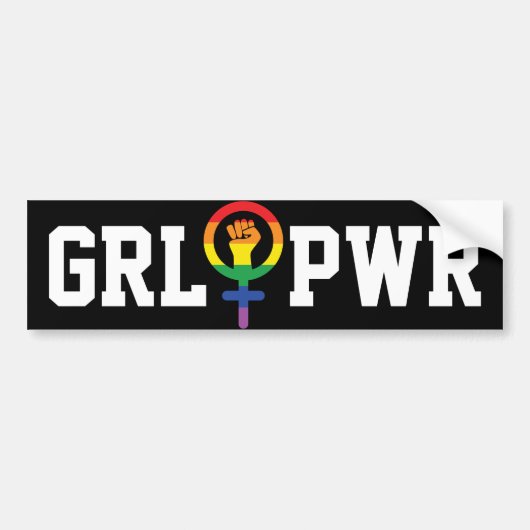 Gay Girl Power LGBTQIA Autoaufkleber (Vorne)
