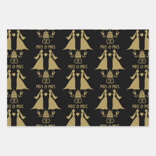 Gay Girls Wedding Day Geschenkpapier Set