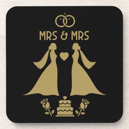 Gay Girls Wedding Day Getränkeuntersetzer (Vorderseite)