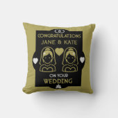 Gay Girls Wedding Day Kissen (Vorderseite)