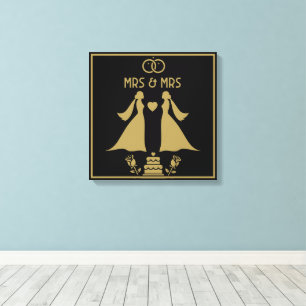 Gay Girls Wedding Day Leinwanddruck