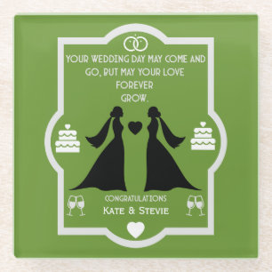 Gay Girls Wedding Jubiläum Glasuntersetzer