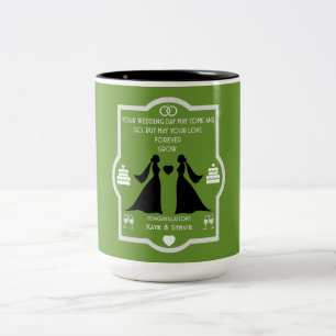 Gay Girls Wedding Jubiläum Zweifarbige Tasse