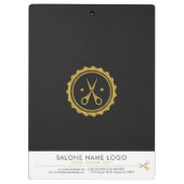 Gay Gold & White Friseurscheren & Circle Log Klemmbrett (Rückseite)