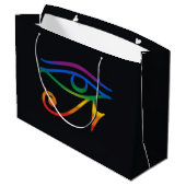 Gay Goth Pride Flag Große Geschenktüte (Rückseite Schrägansicht)