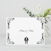 Gay Groom and Groom Wedite Einladung (Stehend Vorderseite)
