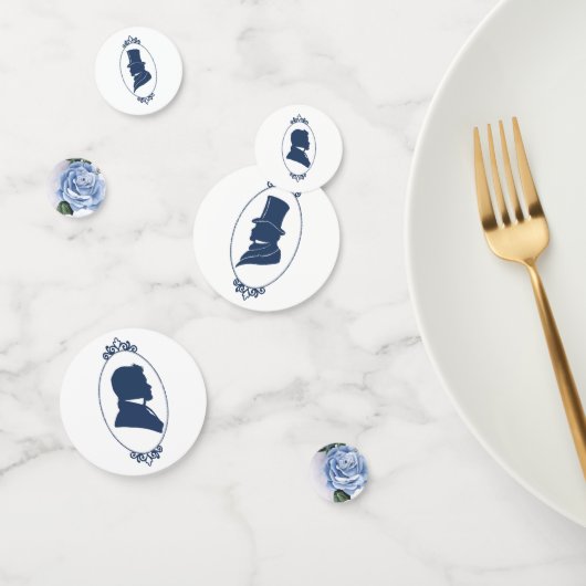 Gay Grooms Cameo Regency Blue Rose Konfetti (Gruppe)