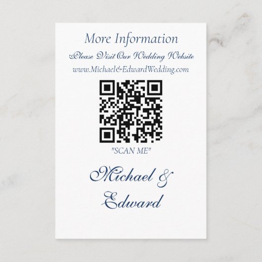 Gay Grooms Regency Blue Rose Begleitkarte (Rückseite)