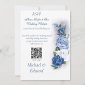 Gay Grooms Regency Blue Rose Einladung (Rückseite)