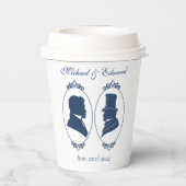 Gay Grooms Regency Blue Rose Pappbecher (Rückseite)