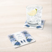 Gay Grooms Regency Blue Rose Rechteckiger Pappuntersetzer (Vor Ort)