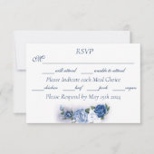 Gay Grooms Regency Blue Rose RSVP Karte (Vorderseite)