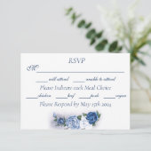 Gay Grooms Regency Blue Rose RSVP Karte (Stehend Vorderseite)